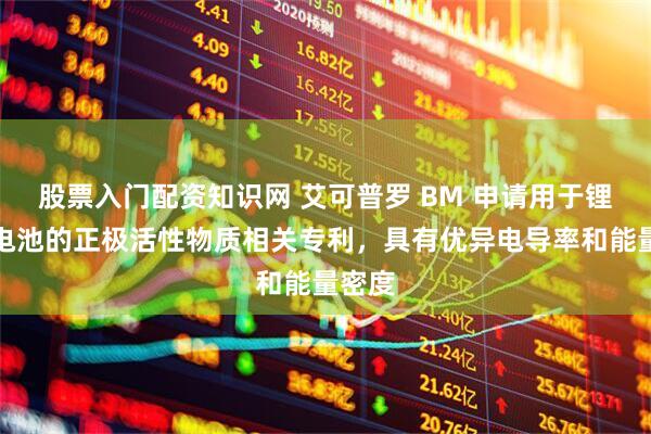 股票入门配资知识网 艾可普罗 BM 申请用于锂二次电池的正极活性物质相关专利，具有优异电导率和能量密度